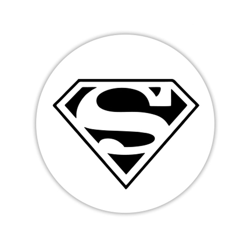 Detailed Superman "S" logo self-inking rubber stamp in your choice of 4 sizes and 11 ink colors. Clean impression. Refillable. Orders over $100 ship free.