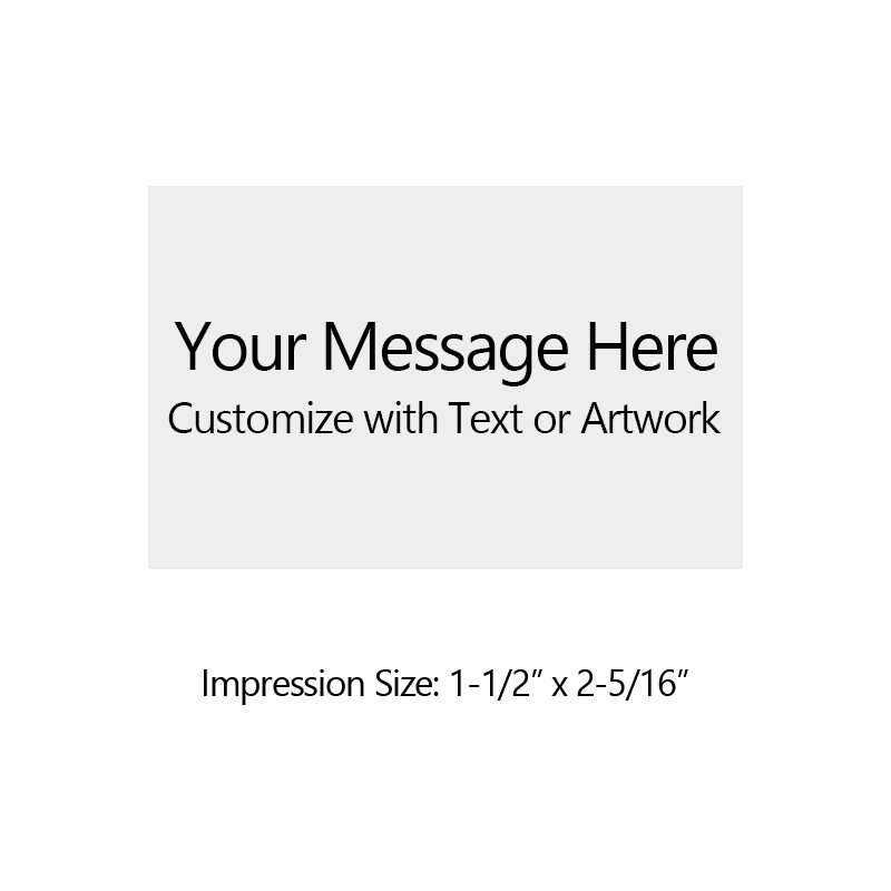 Customize this 1-1/2" x 2-5/16" metal self-inking stamp free with 8 lines. Available in 11 ink colors or dry pad option. Ships in 1-2 business days!