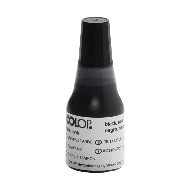 The COLOP pre-inked EOS refill ink is ideal for use on non-porous surfaces like glossy paper, plastics and metal. Available in 6 ink colors and 2 bottle sizes!