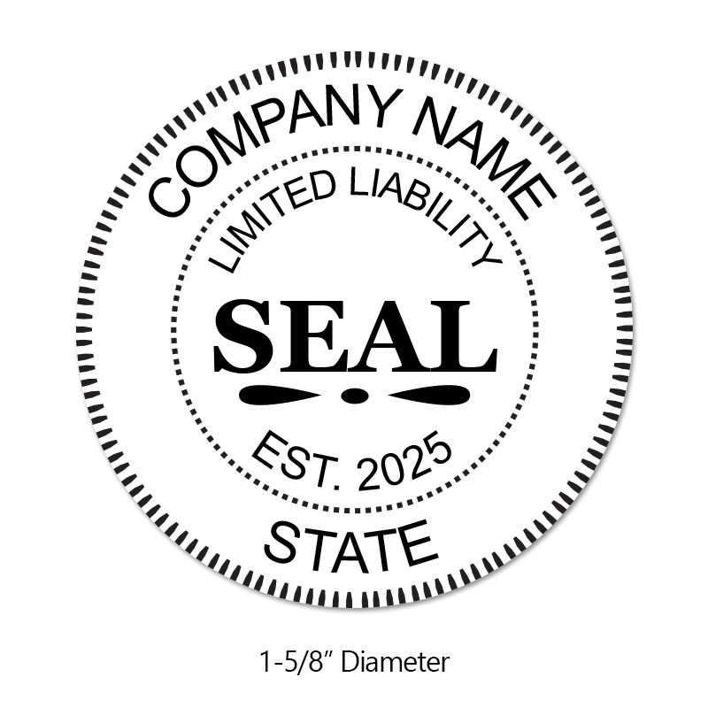 Customize this Limited Liability Embosser with your company name, date established, and state of business and choose from 7 mounts. Orders over $75 ship free!