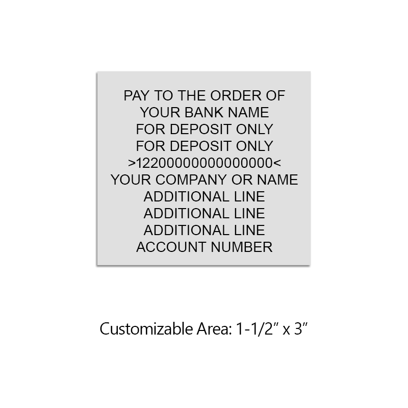 Endorse your checks with a quick and easy bank deposit self-inking Ideal stamp. Customize up to 10 lines of text. Free shipping on orders over $100!