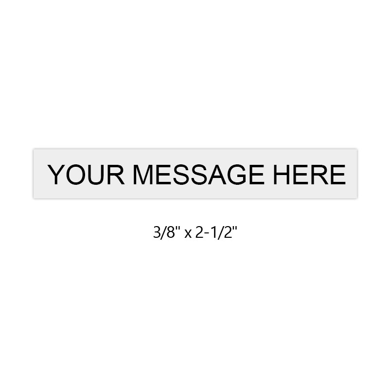 Customize this 3/8" x 2-1/2" plastic hand stamp with 1 line of text free! Great size for website URL's. Separate ink pad required. Ships in 1-2 business days.