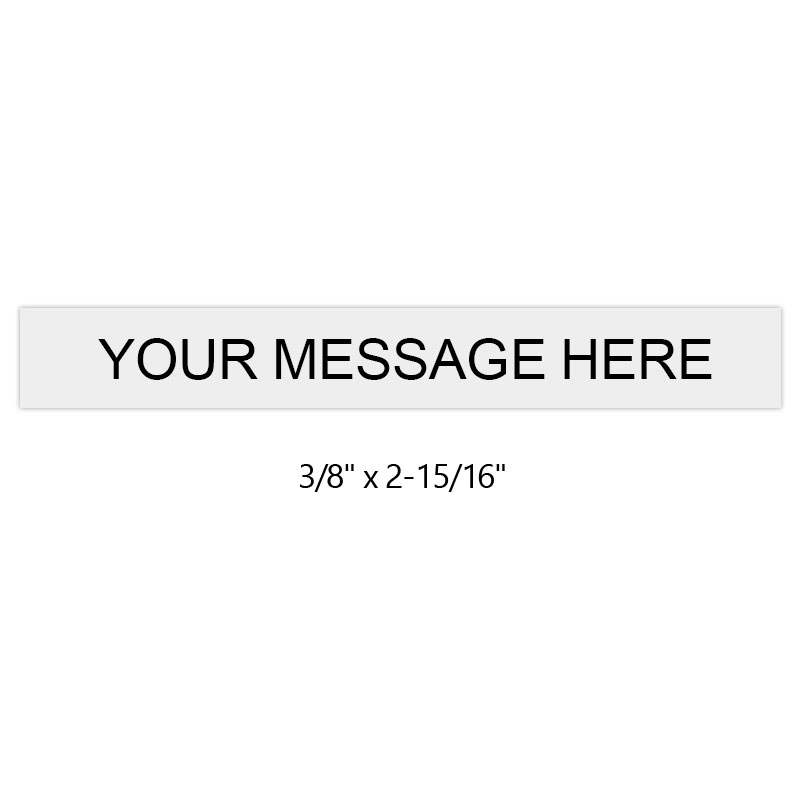 Customize this 3/8" x 2-15/16" plastic hand stamp with 1 line of text free! Great for email addresses. Separate ink pad required. Ships in 1-2 business days.