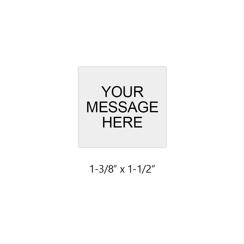 Customize this 1-3/8" x 1-1/2" stamp with 5 lines of text or artwork and use with a separate ink pad! Great for labels and logos. Ships in 1-2 business days.