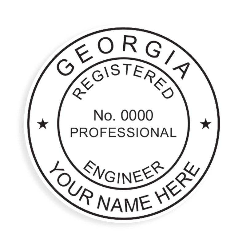 This professional engineer stamp for the state of Georgia adheres to state regulations and provides top quality impressions. Orders over $75 ship free!