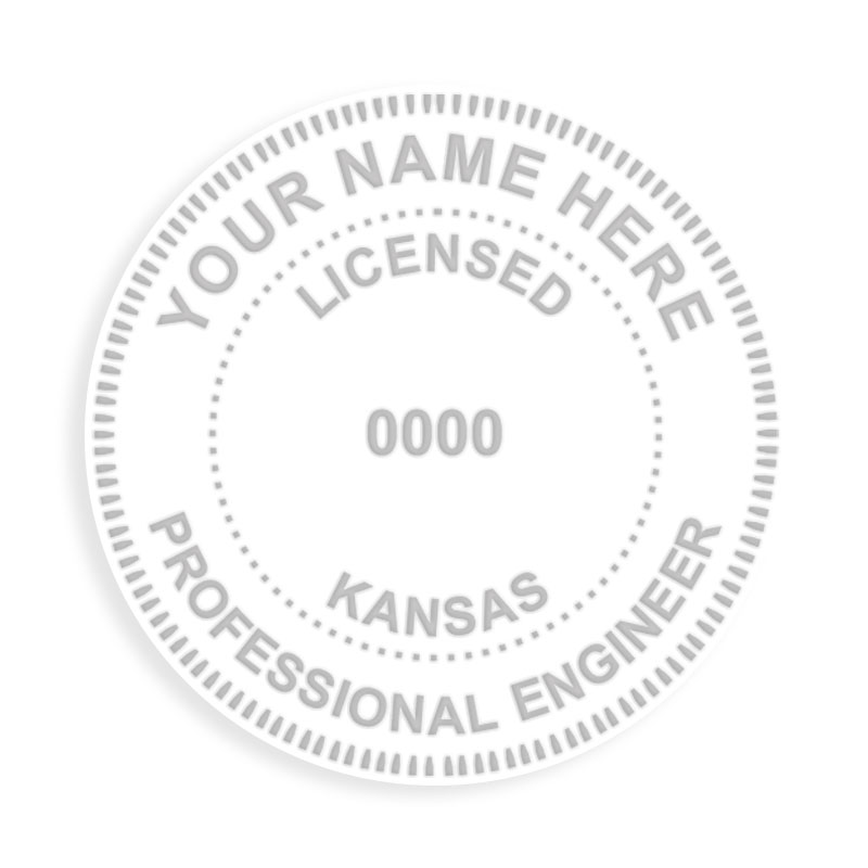 This professional engineer embosser for the state of Kansas adheres to state regulations and provides top quality impressions. Orders over $75 ship free!