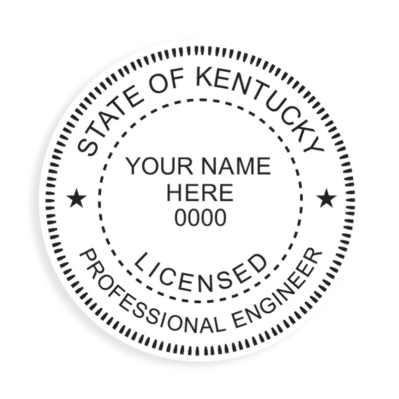 This professional engineer stamp for the state of Kentucky adheres to state regulations and provides top quality impressions. Orders over $75 ship free!