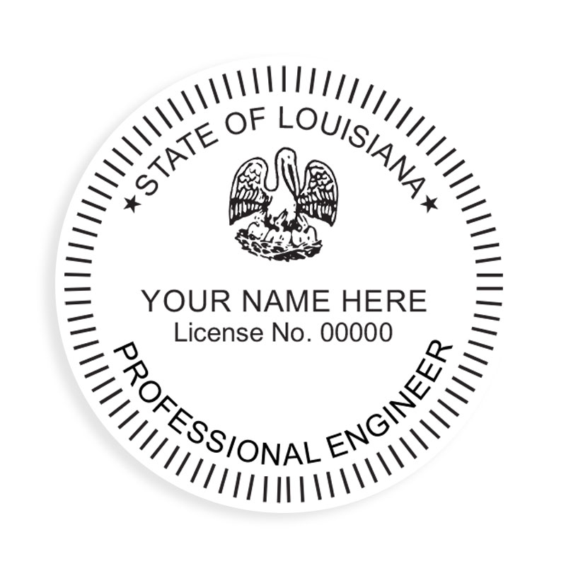 This professional engineer stamp for the state of Louisiana adheres to state regulations and provides top quality impressions. Orders over $75 ship free!