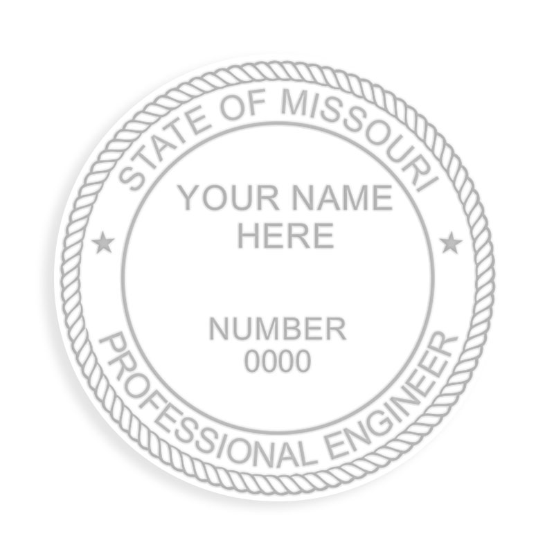 This professional engineer embosser for the state of Missouri adheres to state regulations and provides top quality impressions. Orders over $100 ship free!