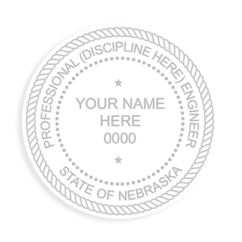 This professional engineer embosser for the state of Nebraska adheres to state regulations and provides top quality impressions.