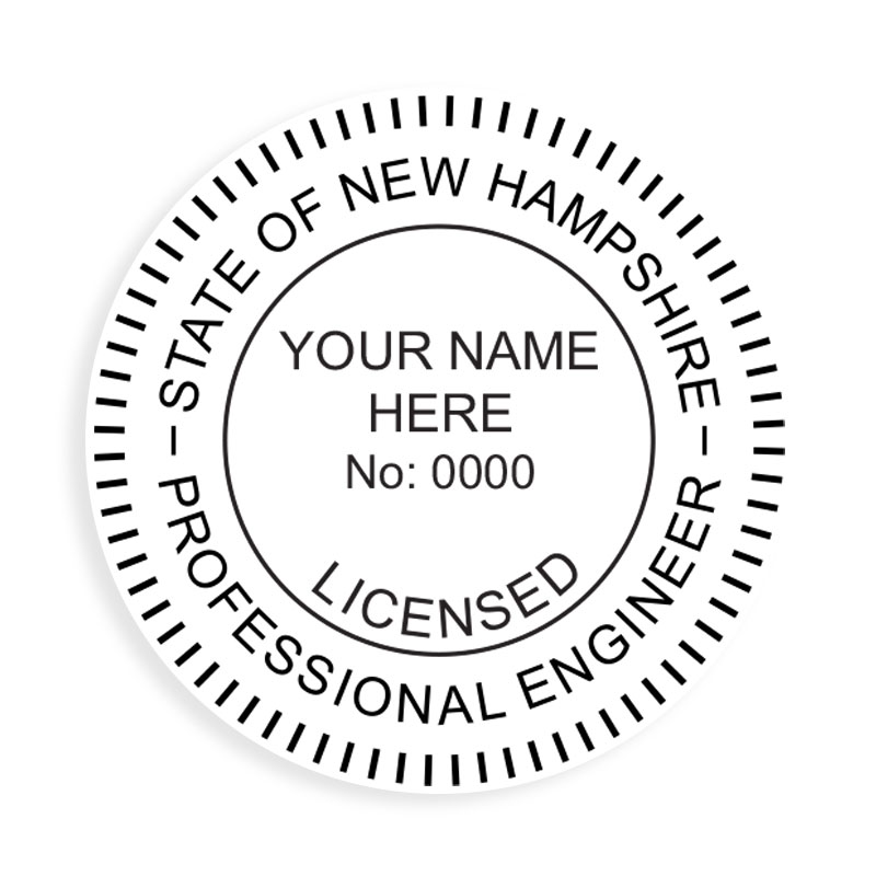 This professional stamp stamp for the state of New Hampshire adheres to state regulations and provides top quality impressions. Orders over $100 ship free!