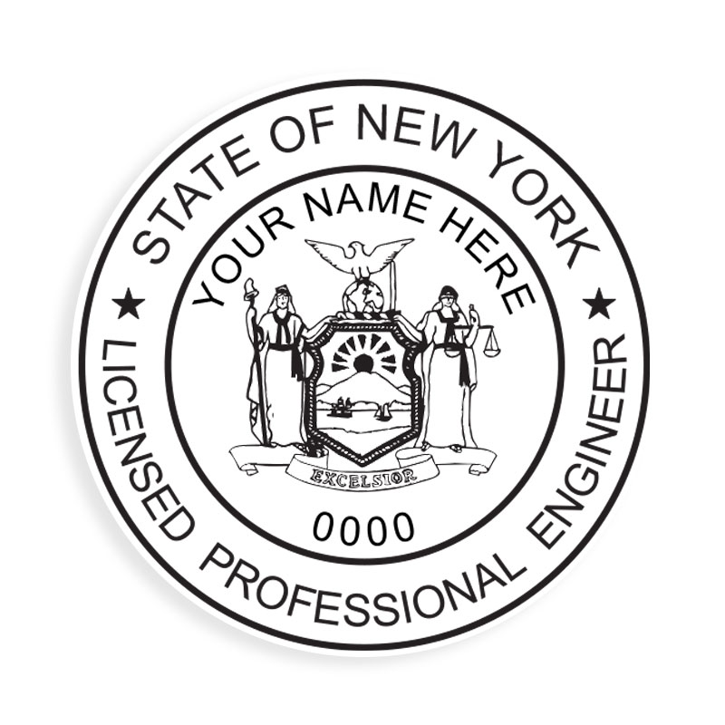 This professional engineer stamp for the state of New York adheres to state regulations and provides top quality impressions. Orders over $75 ship free!