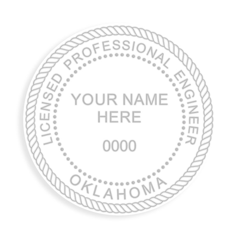 This professional engineer embosser for the state of Oklahoma adheres to state regulations and provides top quality impressions. Orders over $75 ship free!