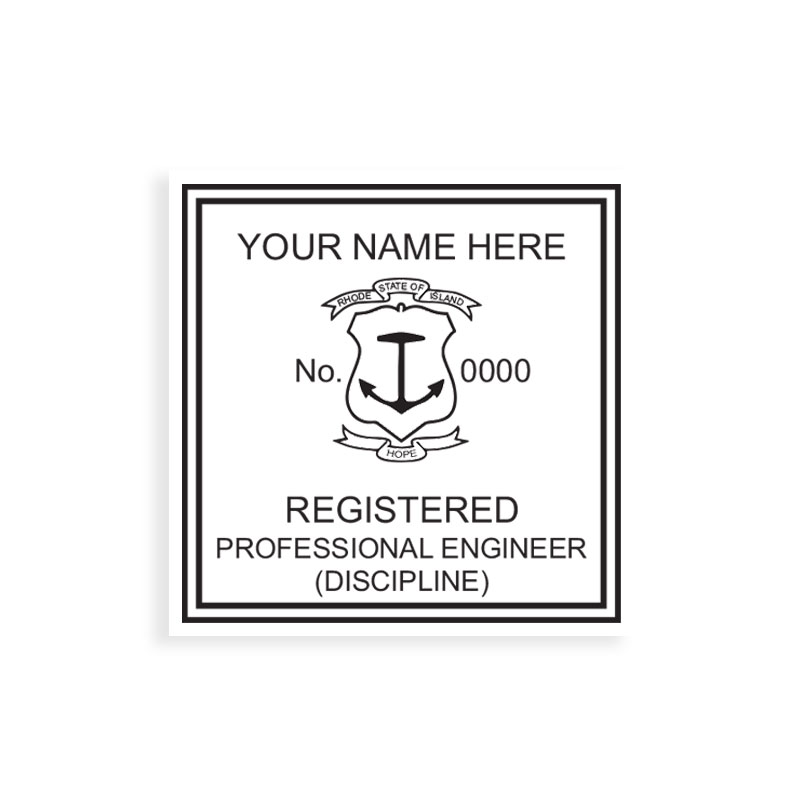 This professional engineer stamp for the state of Rhode Island adheres to state regulations and provides top quality impressions. Orders over $75 ship free!