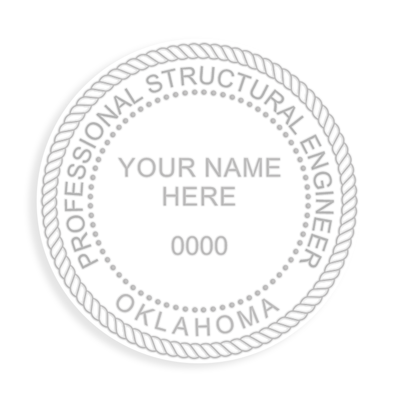 This professional structural engineer embosser for the state of Oklahoma adheres to state regulations and provides top quality impressions.