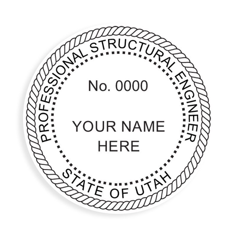 This professional structural engineer stamp for the state of Utah adheres to state regulations & provides top quality impressions. Orders over $100 ship free!