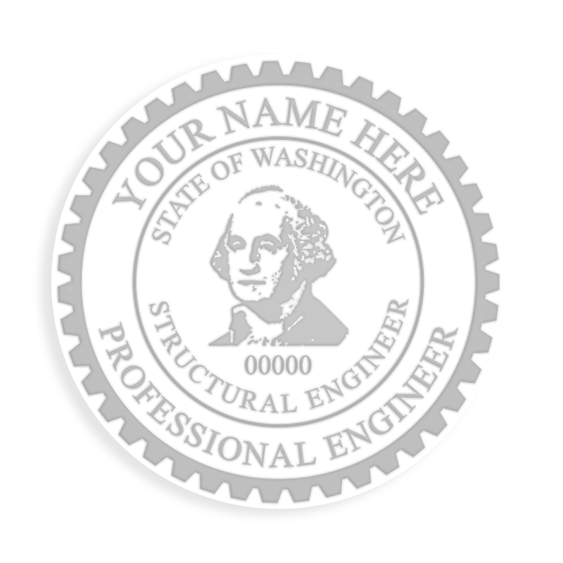 This professional structural engineer embosser for the state of Washington adheres to state regulations and provides top quality impressions.