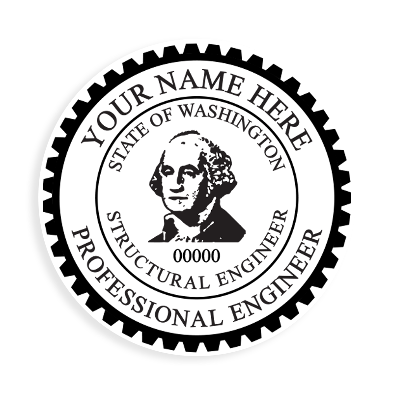 This professional structural engineer stamp for the state of Washington adheres to state regulations and provides top quality impressions