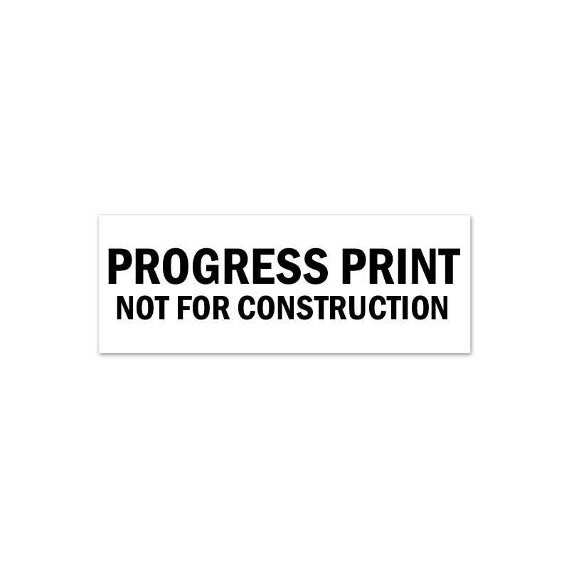 Our high quality Progress Print stamp is available in your choice of 3 mount options & ink color. Ideal for use on construction plans & documents. Ships fast!