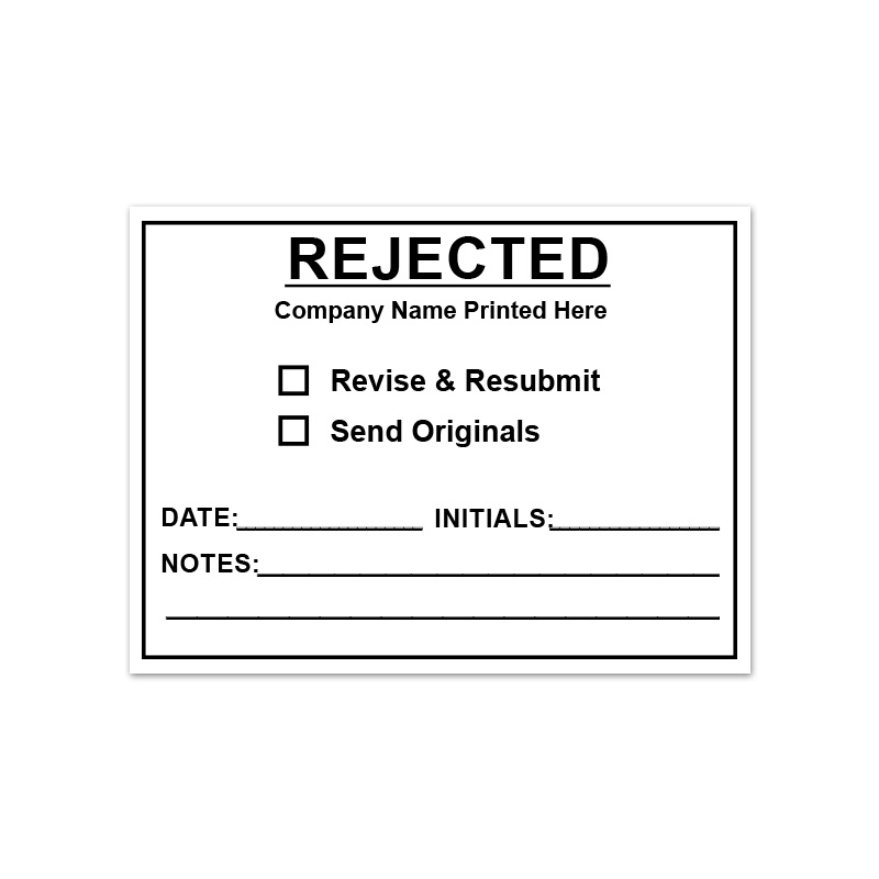 Customize this Rejected plan & document stamp with your company name, choose from 3 mount options. Great for engineers/architects. Orders over $75 ship free!