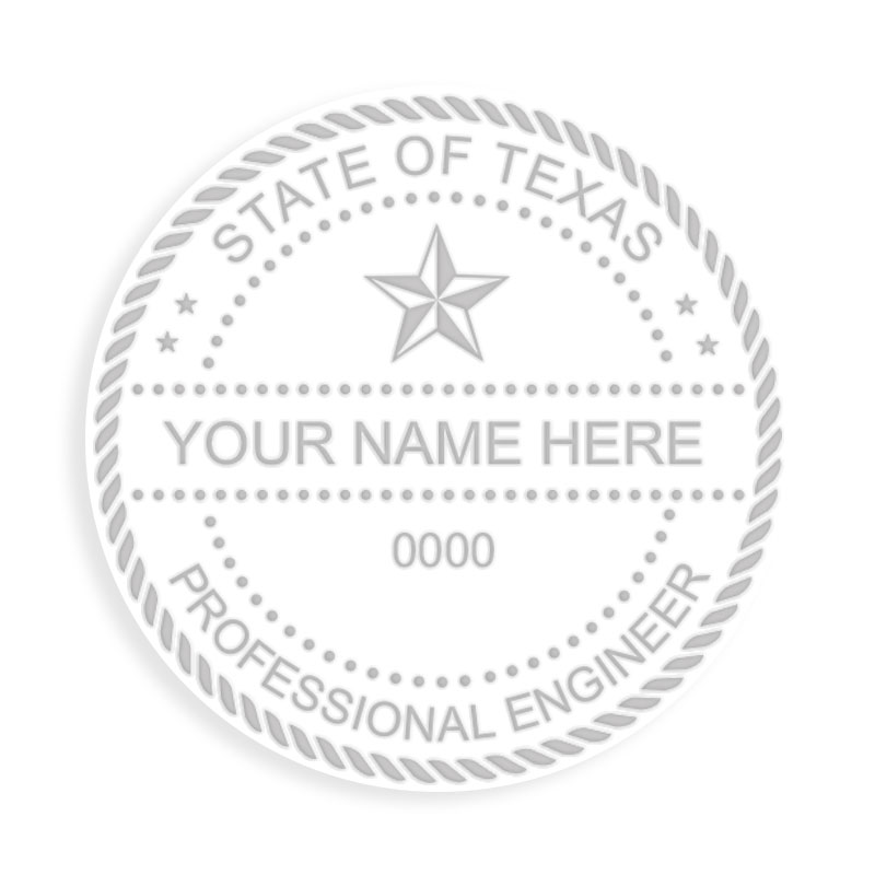 This professional engineer embosser for the state of Texas adheres to state regulations and provides top quality impressions. Orders over $100 ship free!