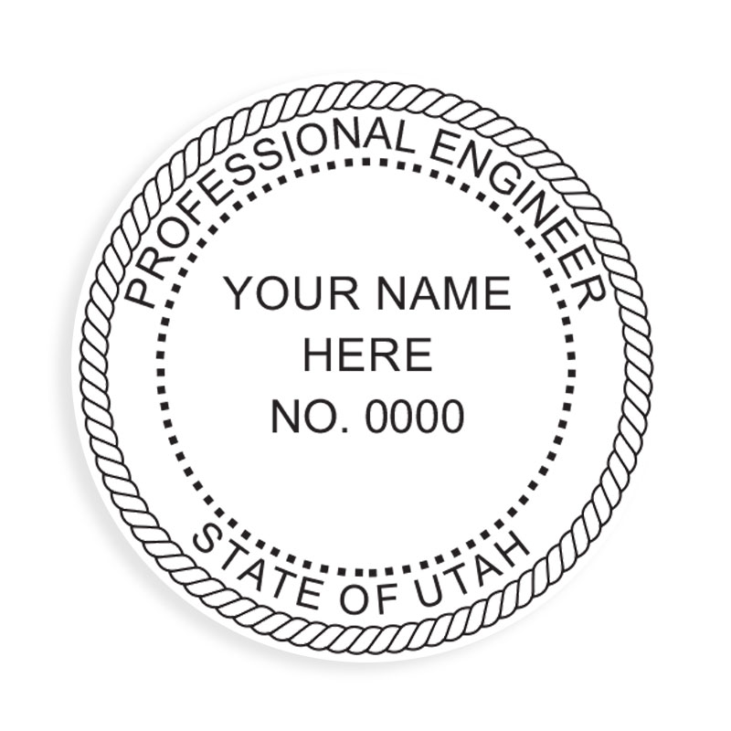 This professional engineer stamp for the state of Utah adheres to state regulations and provides top quality impressions. Orders over $75 ship free!