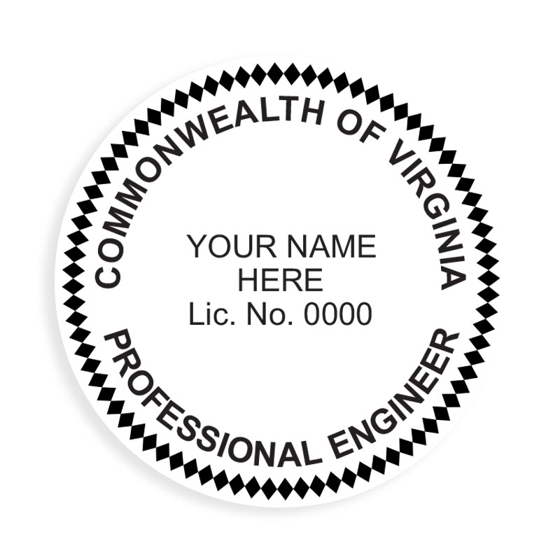 This professional engineer stamp for the state of Virginia adheres to state regulations and provides top quality impressions. Orders over $75 ship free!