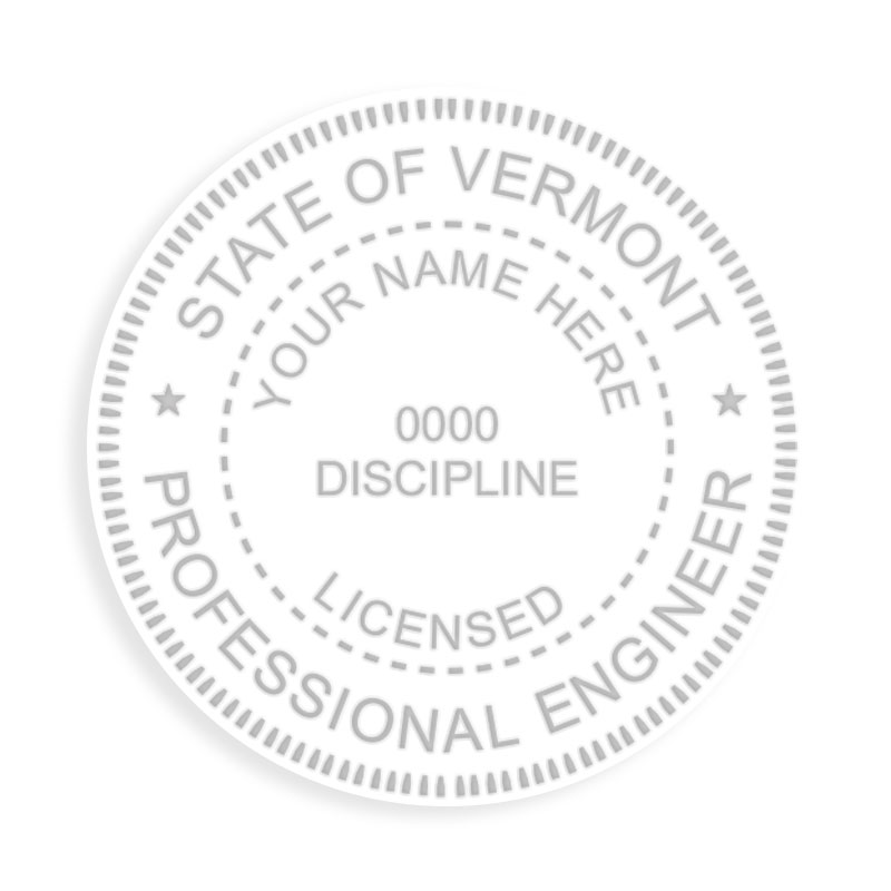 This professional engineer embosser for the state of Vermont adheres to state regulations and provides top quality impressions. Orders over $100 ship free!