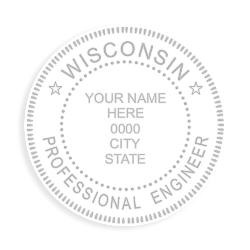 This professional engineer embosser for the state of Wisconsin adheres to state regulations and provides top quality impressions. Orders over $75 ship free!