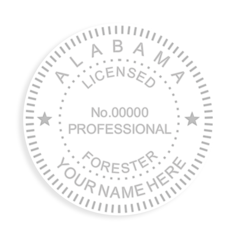 This professional forester embosser for the state of Alabama adheres to state regulations and provides top quality impressions. Free shipping over $100!