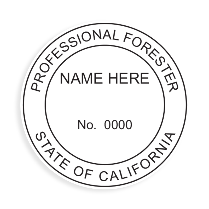 This professional forester stamp for the state of California adheres to state regulations and provides top quality impressions. Orders over $100 ship free.