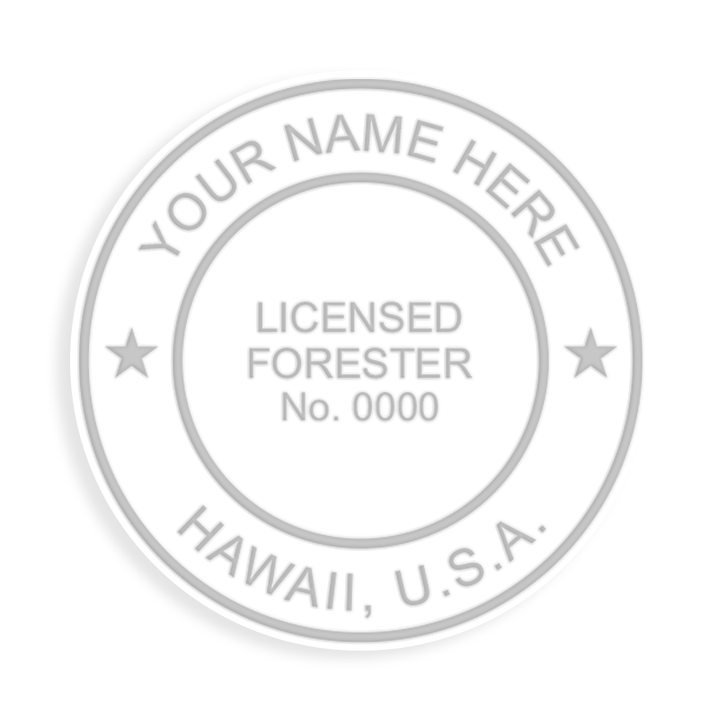 This professional forester embosser for the state of Hawaii adheres to state regulations and provides top quality impressions. Free shipping over $100!