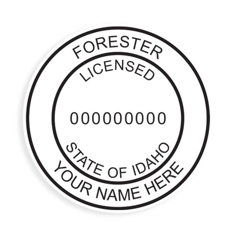 This professional forester stamp for the state of Idaho adheres to state regulations and provides top quality impressions. Orders over $100 ship free.