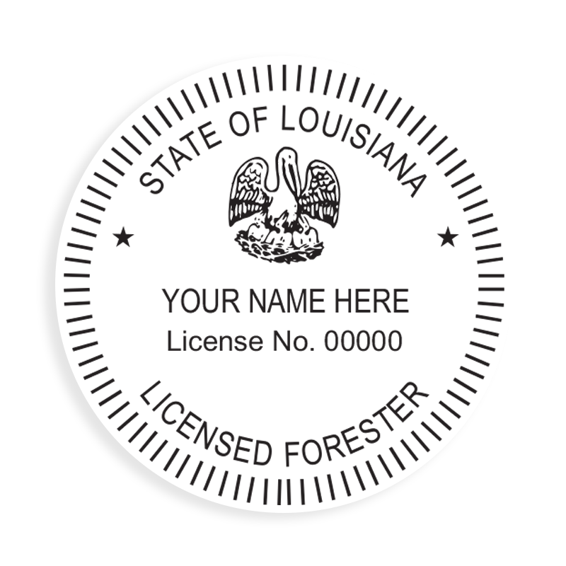 This professional forester stamp for the state of Louisiana adheres to state regulations and provides top quality impressions. Orders over $100 ship free.