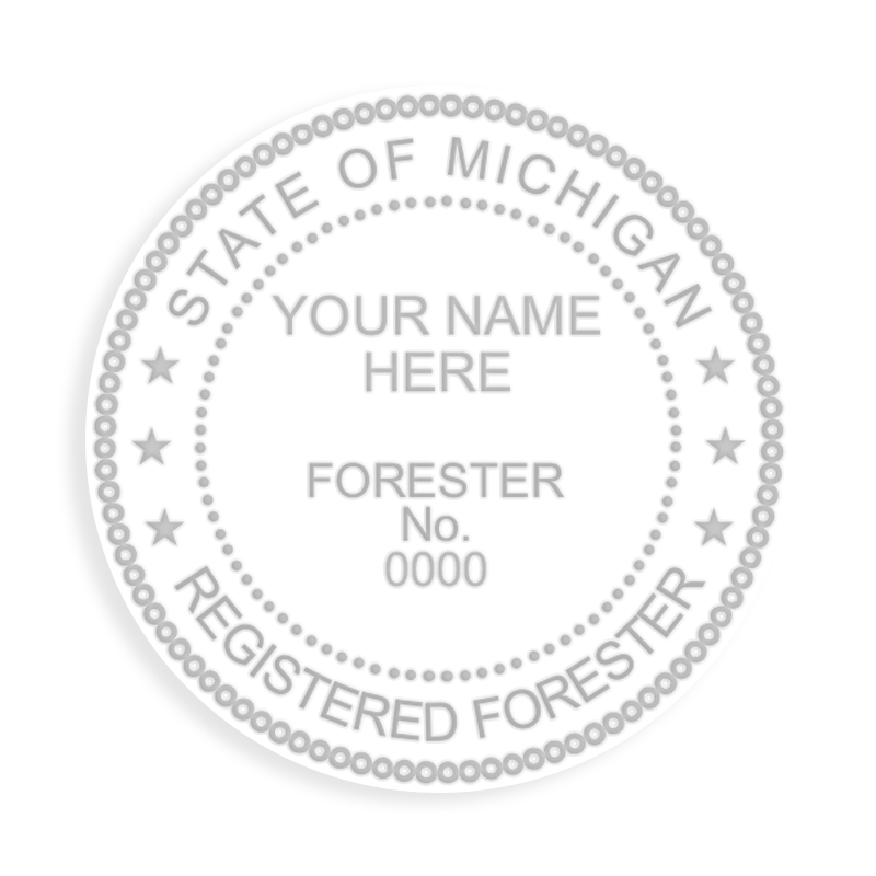 This professional forester embosser for the state of Michigan adheres to state regulations and provides top quality impressions. Free shipping over $100!