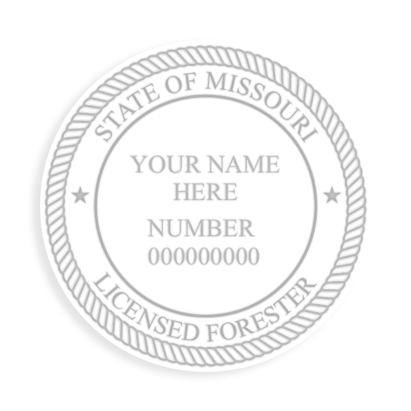 This professional forester embosser for the state of Missouri adheres to state regulations and provides top quality impressions. Free shipping over $100!