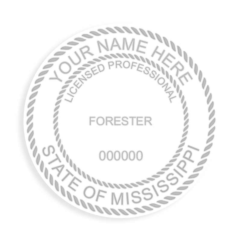 This professional forester embosser for the state of Mississippi adheres to state regulations and provides top quality impressions. Free shipping over $100!