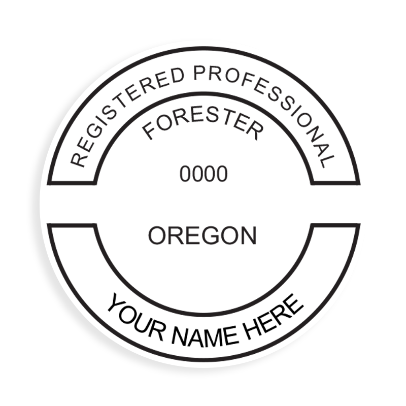 This professional forester stamp for the state of Oregon adheres to state regulations and provides top quality impressions. Orders over $100 ship free.