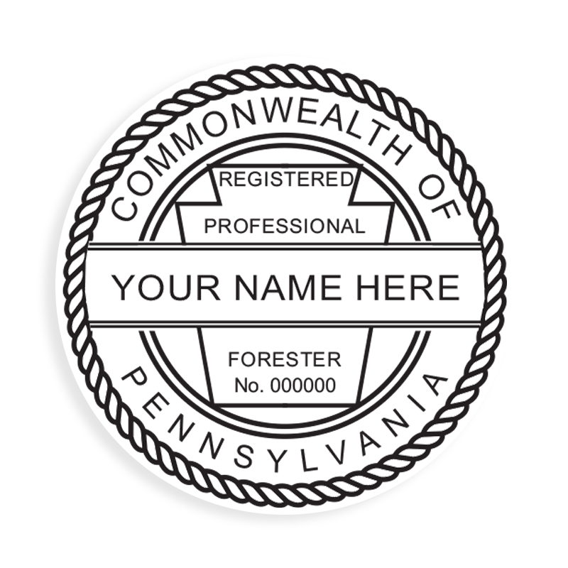 This professional forester stamp for the state of Pennsylvania adheres to state regulations and provides top quality impressions. Orders over $100 ship free.