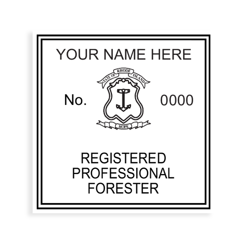 This professional forester stamp for the state of Rhode Island adheres to state regulations and provides top quality impressions. Orders over $100 ship free.