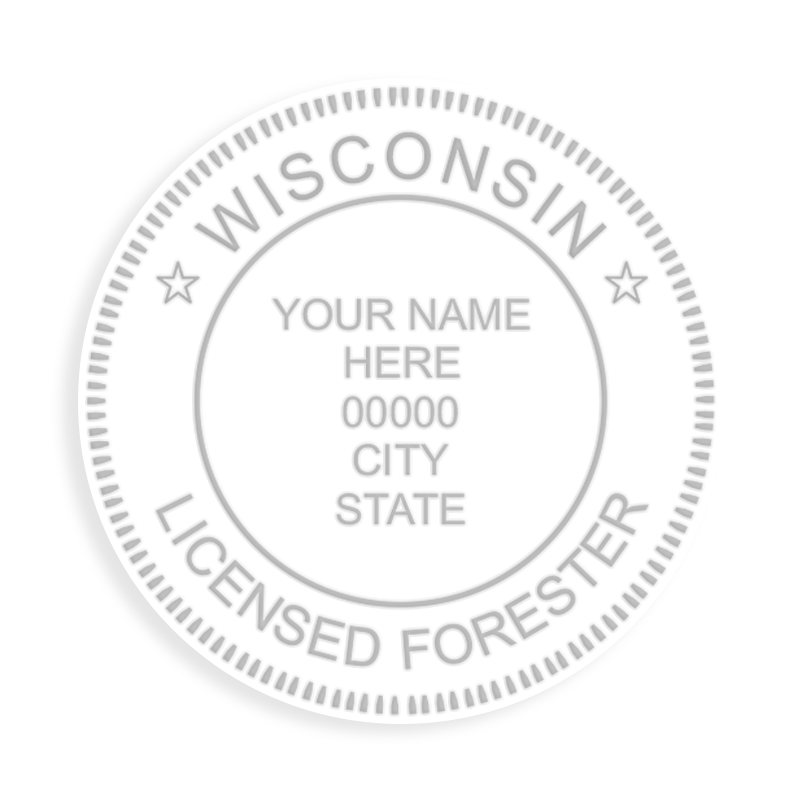 This professional forester embosser for the state of Wisconsin adheres to state regulations and provides top quality impressions. Free shipping over $100!