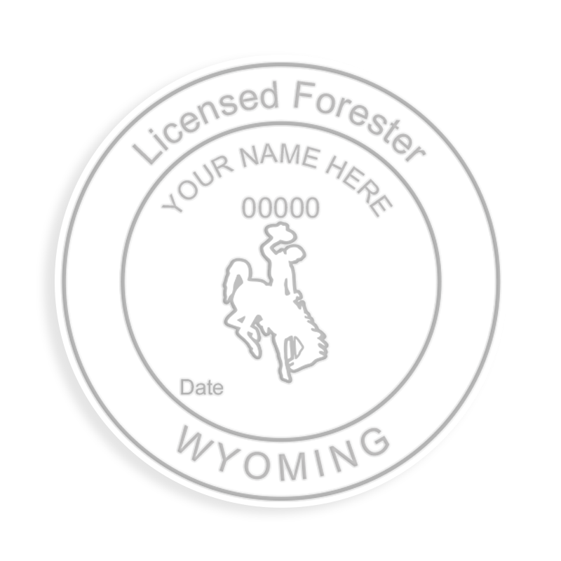 This professional forester embosser for the state of Wyoming adheres to state regulations and provides top quality impressions. Free shipping over $100!