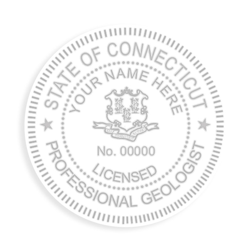 This professional geologist embosser for the state of Connecticut adheres to state regulations and provides top quality impressions. Free shipping over $100!