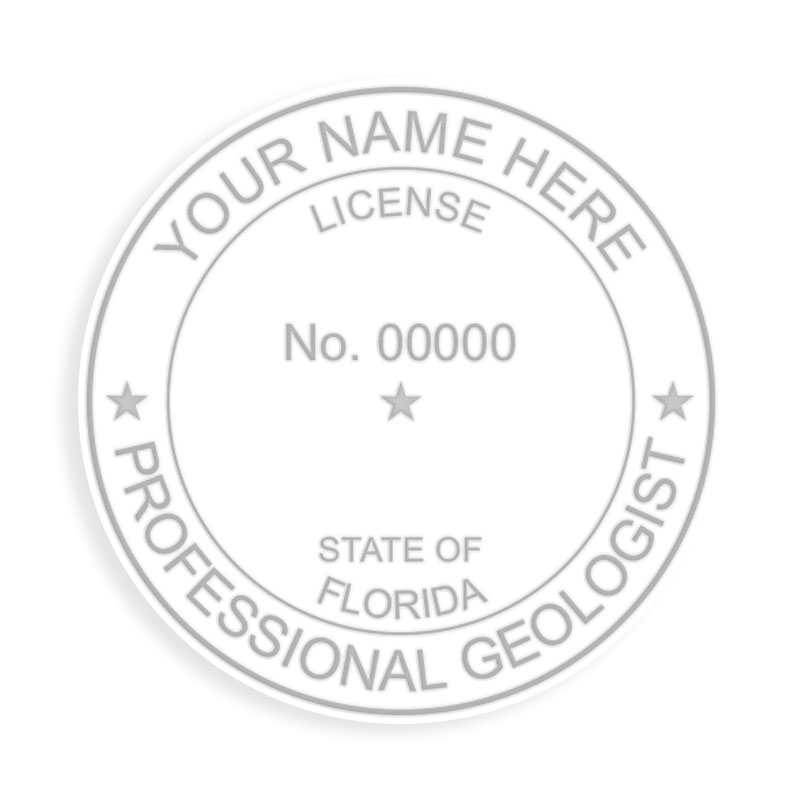 This professional geologist embosser for the state of Florida adheres to state regulations and provides top quality impressions. Free shipping over $100!