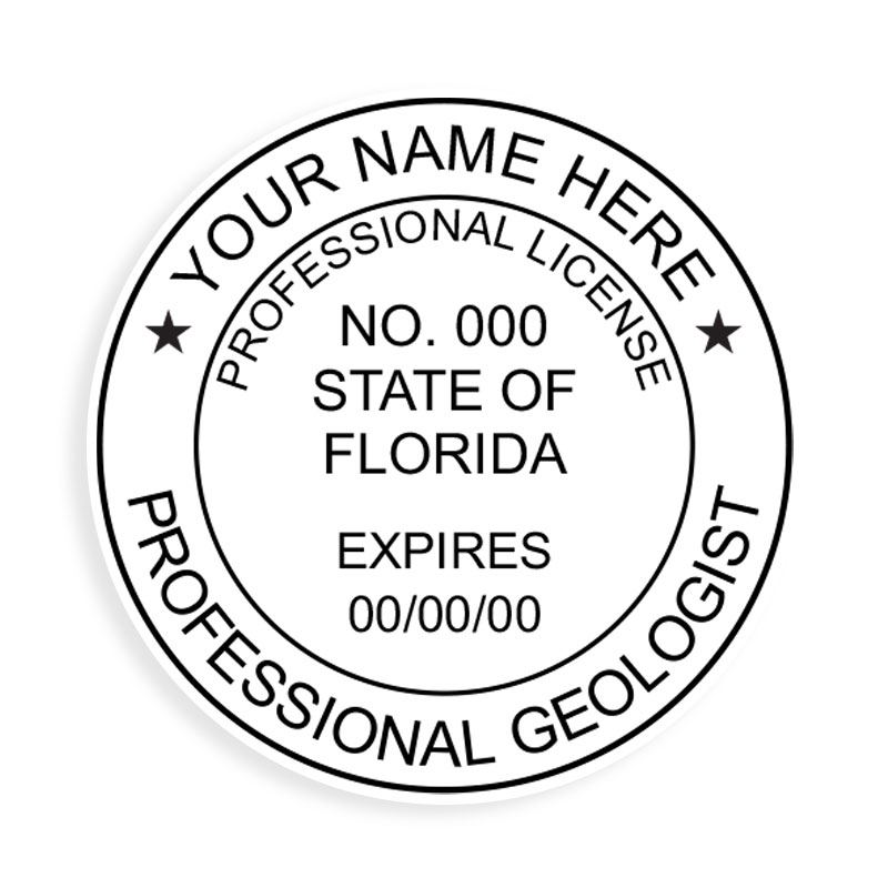 This professional geologist w/ expiration date stamp, for the state of Florida adheres to state regulations and provides top quality impressions.