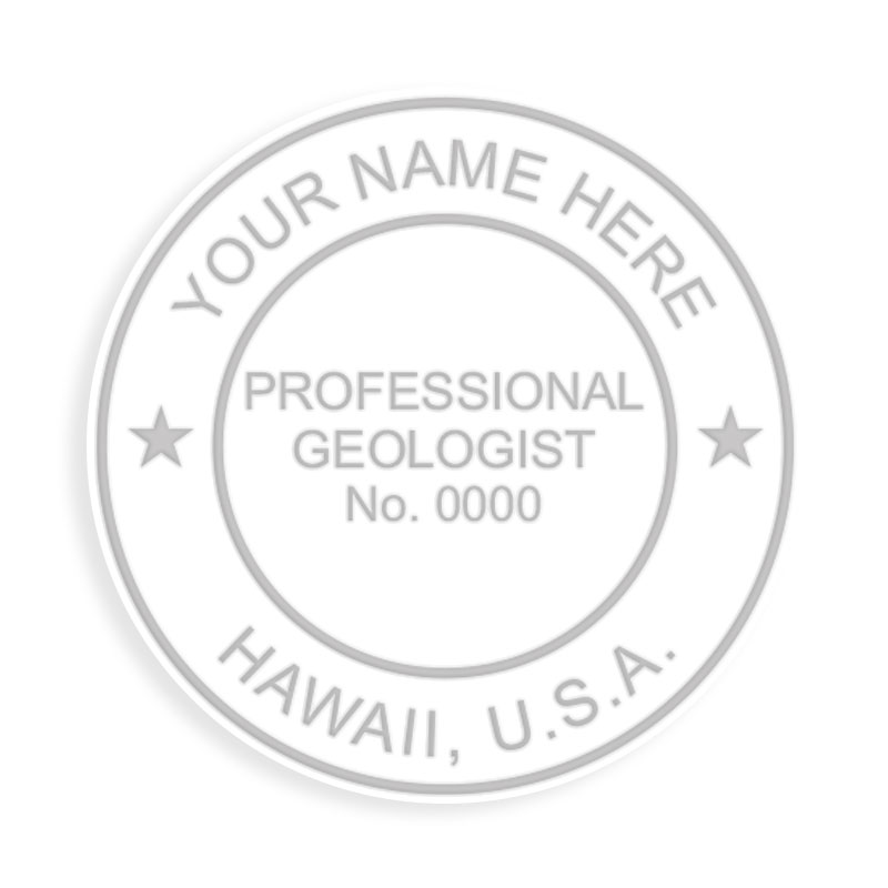 This professional geologist embosser for the state of Hawaii adheres to state regulations and provides top quality impressions. Free shipping over $100!