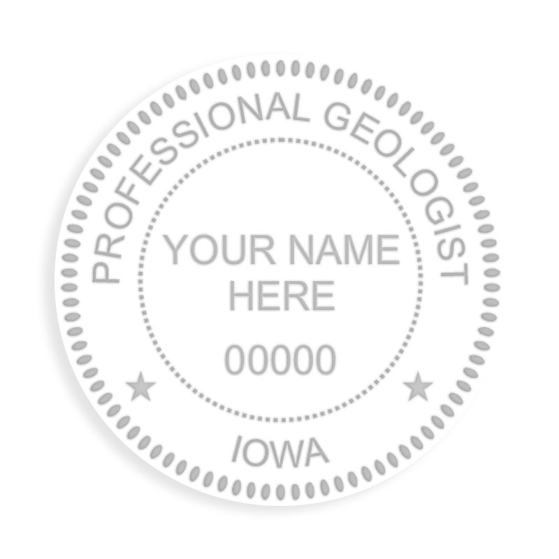 This professional geologist embosser for the state of Iowa adheres to state regulations and provides top quality impressions. Free shipping over $100!