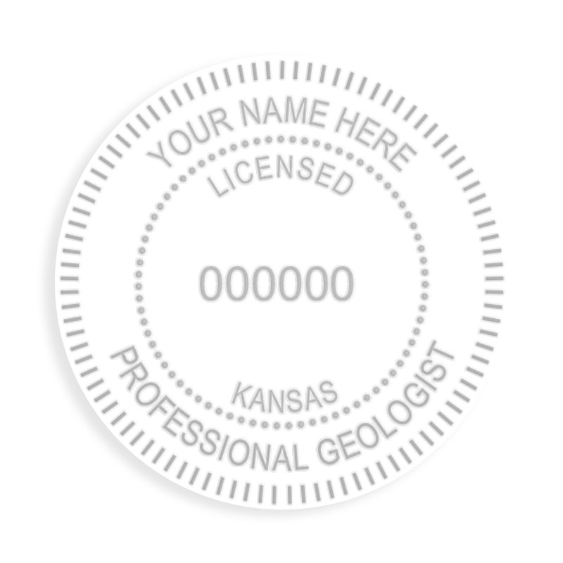 This professional geologist embosser for the state of Kansas adheres to state regulations and provides top quality impressions. Free shipping over $100!