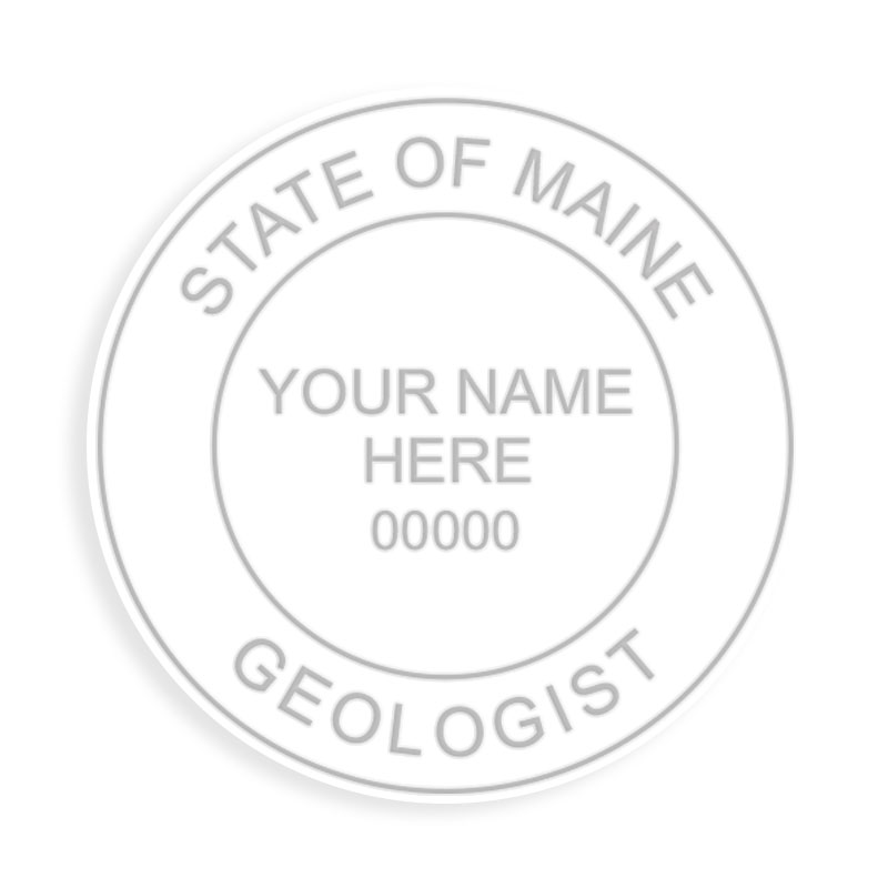 This professional geologist embosser for the state of Maine adheres to state regulations and provides top quality impressions. Free shipping over $100!