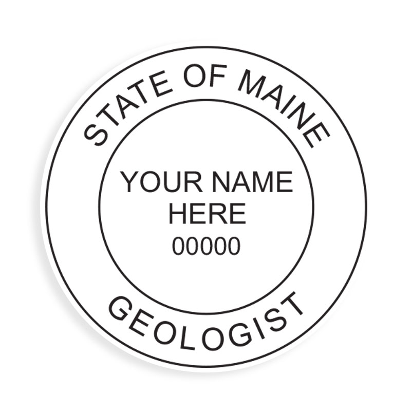 This professional geologist stamp for the state of Maine adheres to state regulations and provides top quality impressions. Orders over $100 ship free.